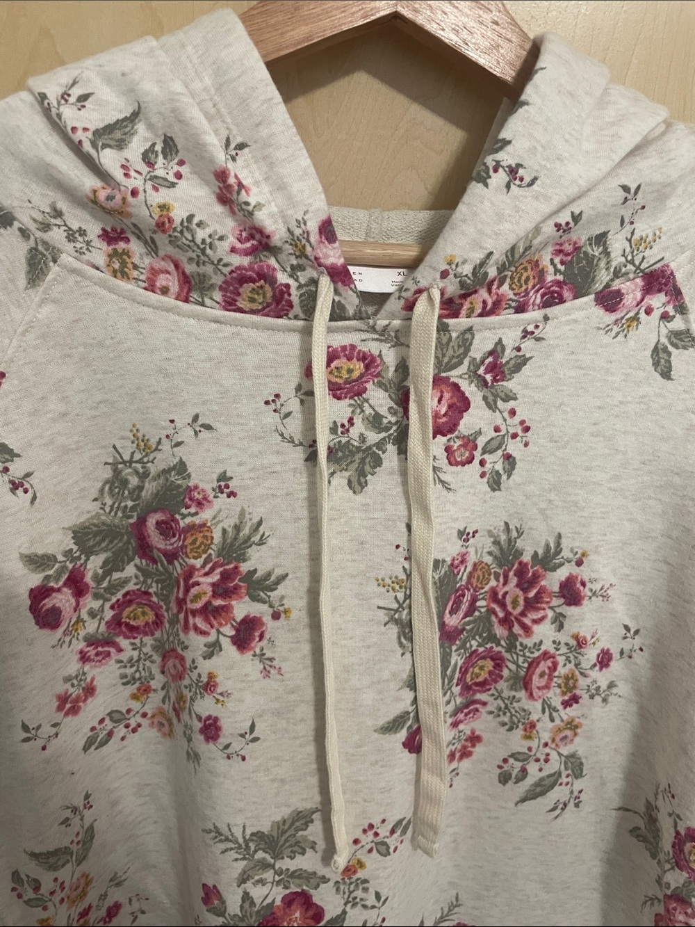 🌸 LC Lauren Conrad Floral Lightweight Hoodie Sweatshirt XL 🌸 - Picture 4 of 10